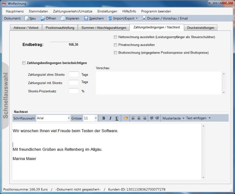 WinRechnung - Screenshot 2