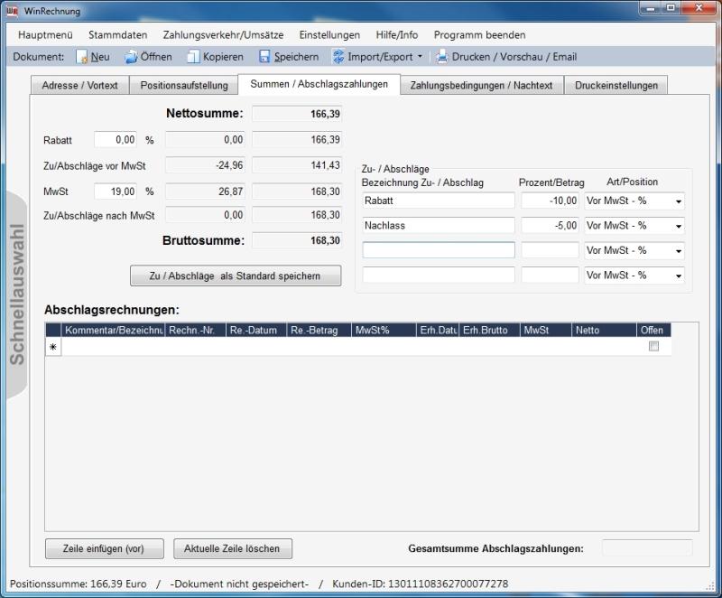 WinRechnung - Screenshot 3