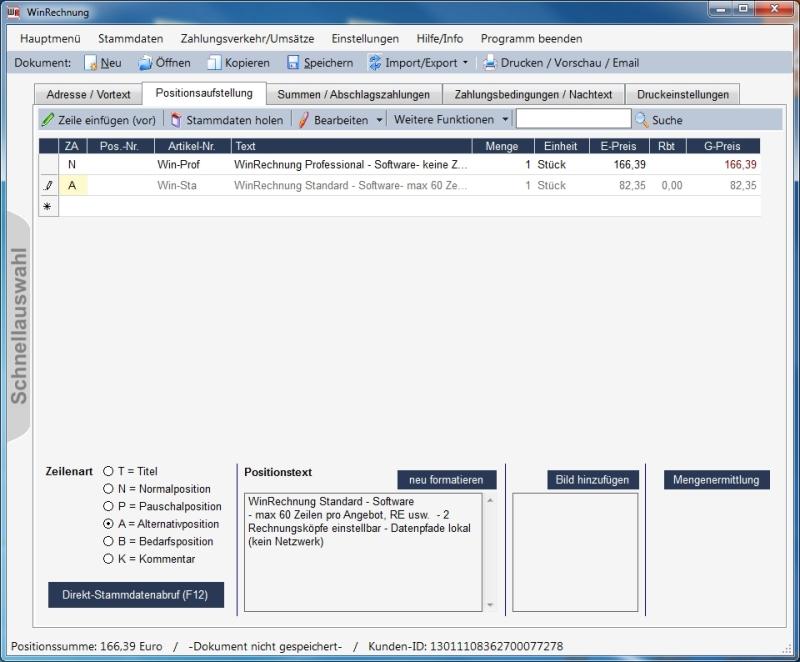 WinRechnung - Screenshot 4