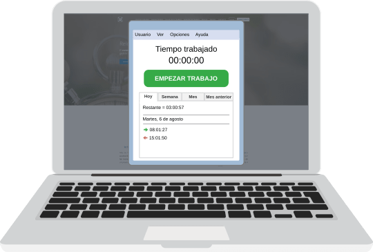 Reloj Laboral - Aplicación para fichar en el trabajo de ordenador compatible con Windods, macOs y Linux