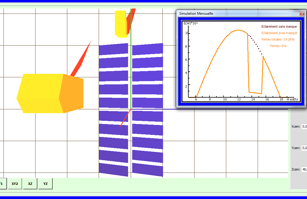 Suite logiciels MOUTENS - Interface de simulation PV en 3D