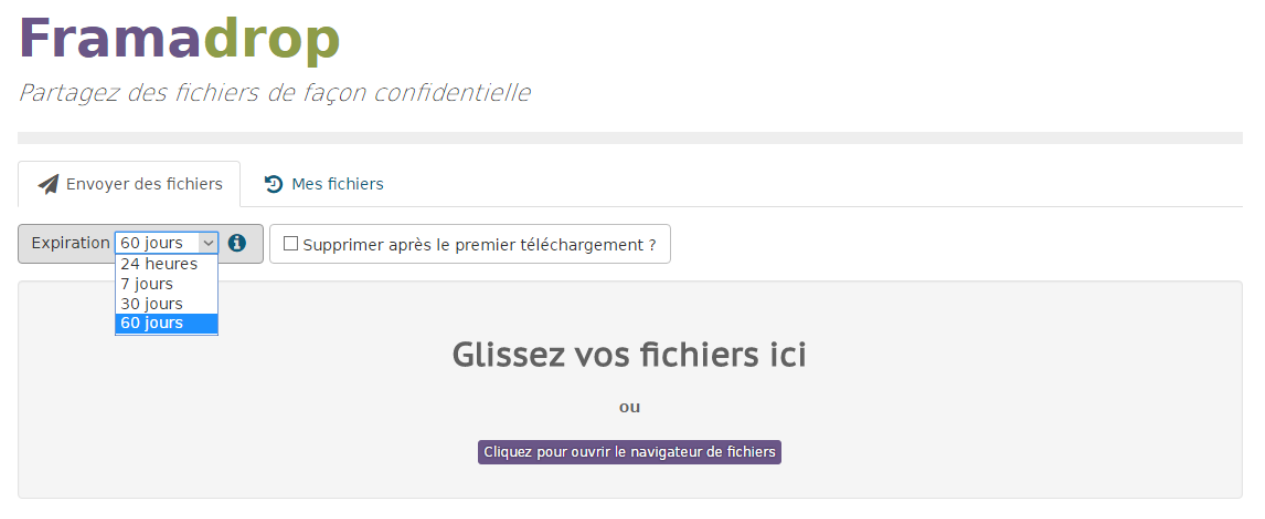 Avis Framadrop : plateforme pour envoyer des fichiers lourds - Appvizer