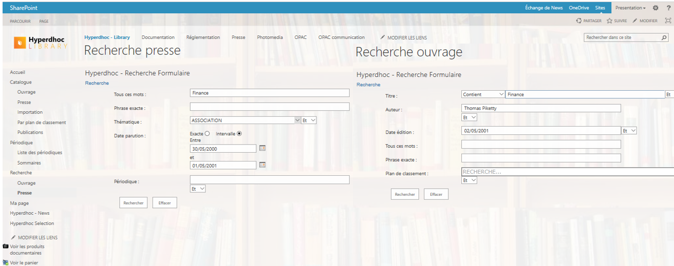 Hyperdoc Library - Recherche multicritère par ouvrage et par périodique