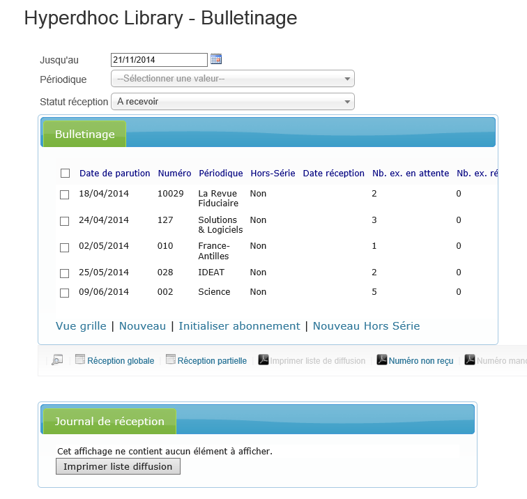 Hyperdoc Library - Gestion du bulletinage