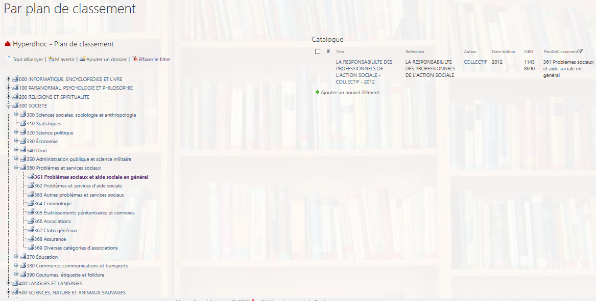 Hyperdoc Library - Arborescence du plan de classement