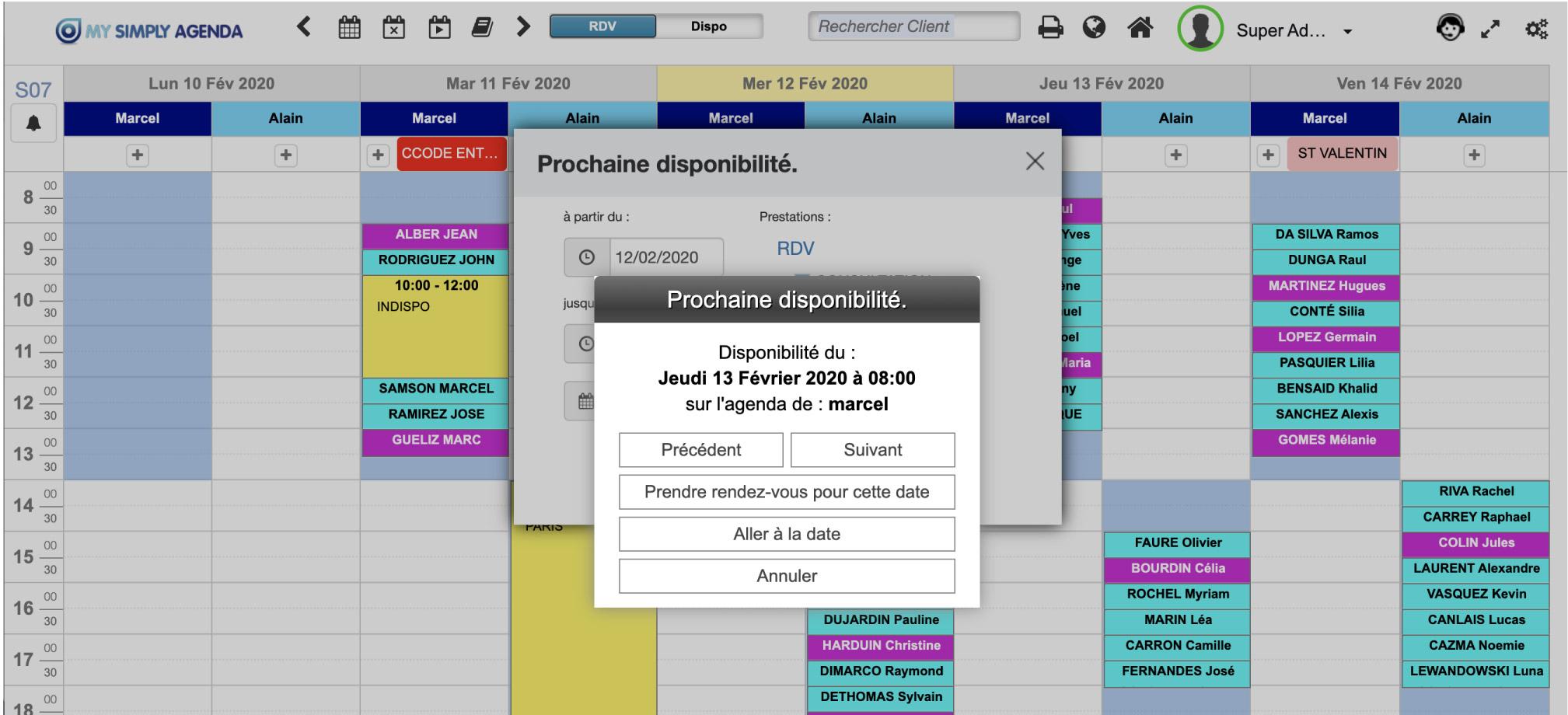 My Simply Agenda - Trouvez la prochaine disponibilité en 1 click