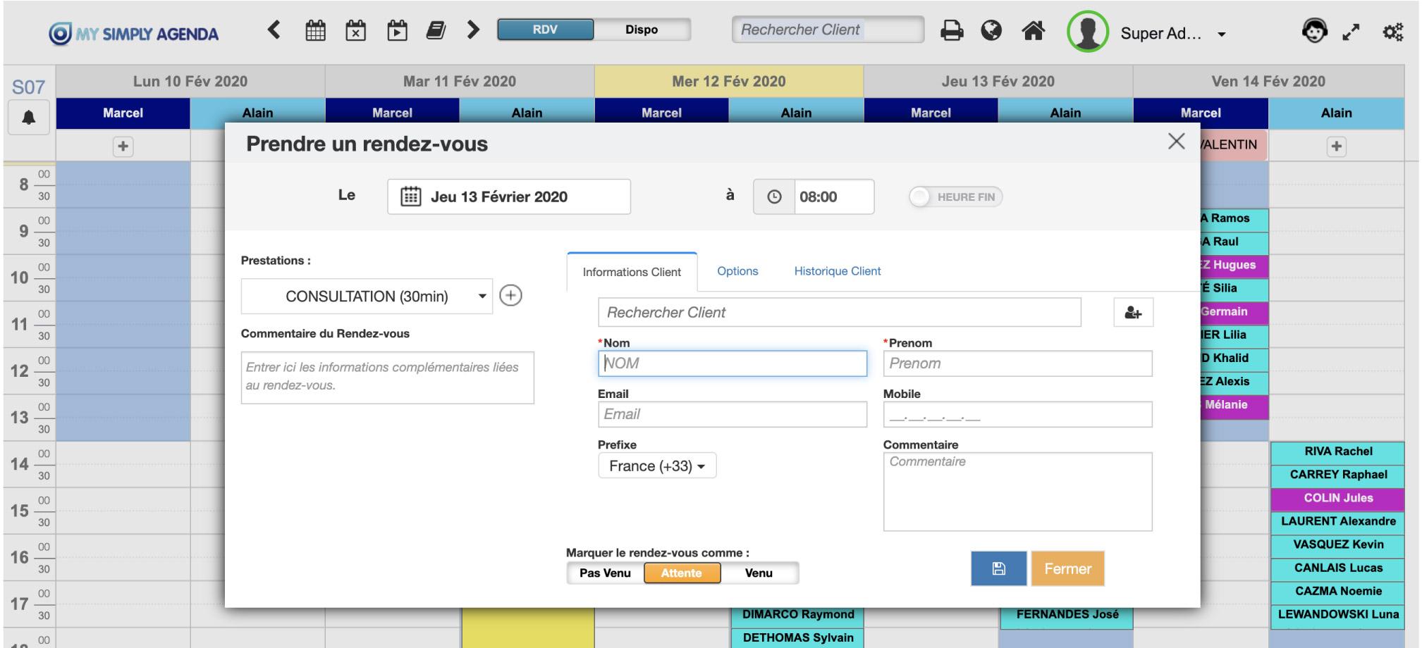 My Simply Agenda - Ajoutez un RDV depuis votre backoffice