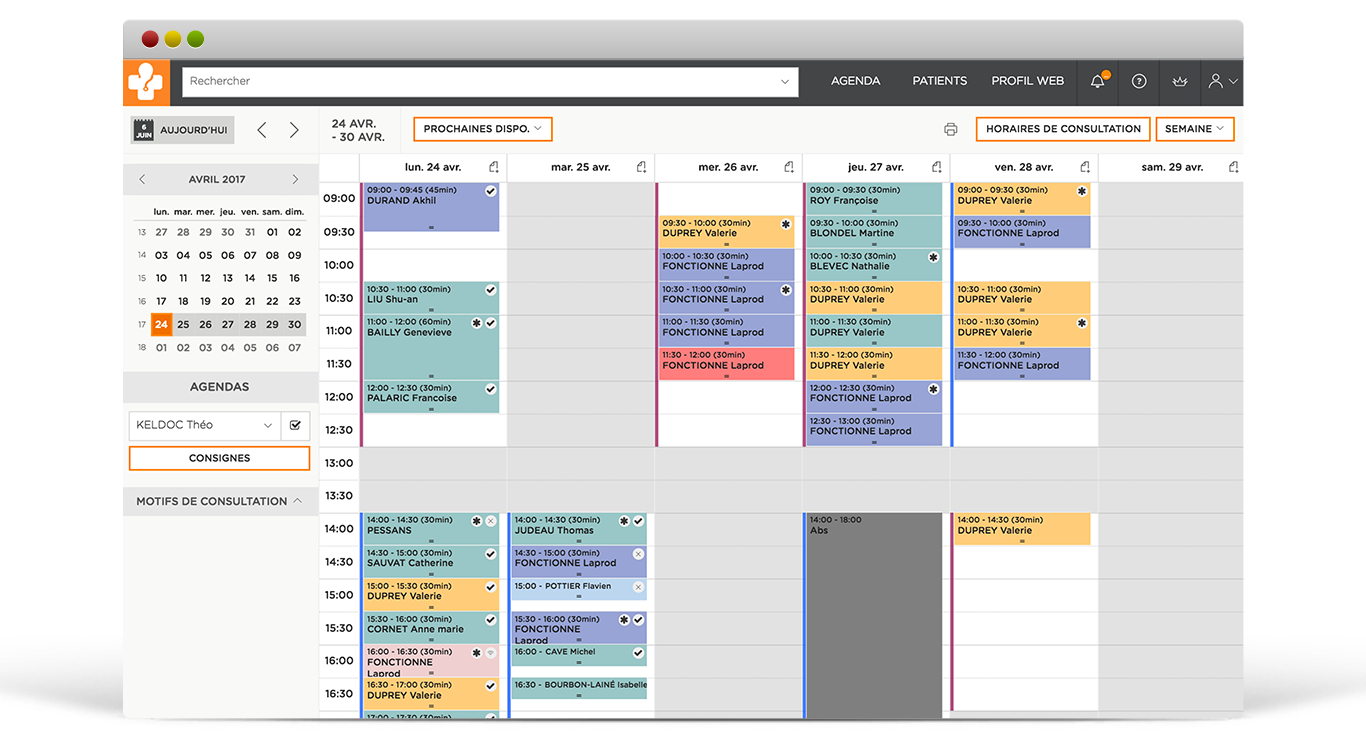 Keldoc - Un agenda complet et puissant