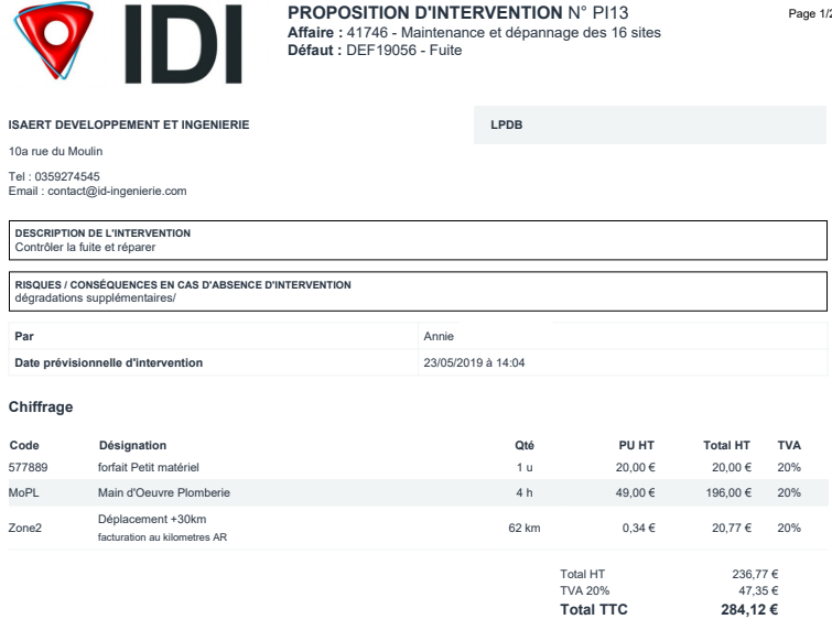 DRIV-UP - Export Pdf propsition d'intervention