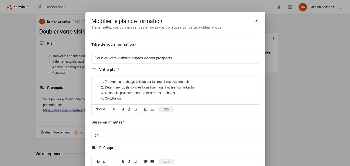 Knowlake - Structure le partage de connaissances