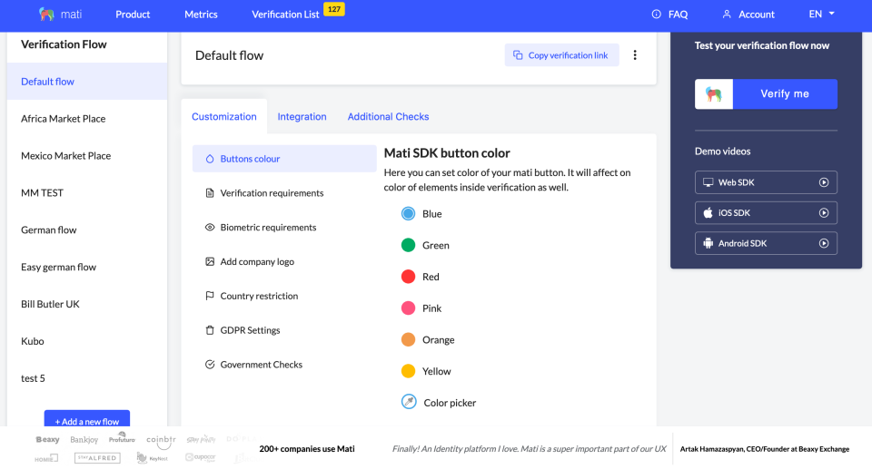 Mati - Mati - Designez votre propre flux de vérification