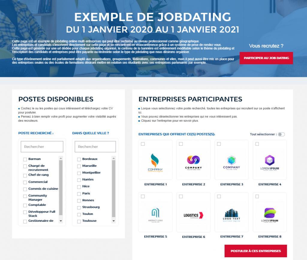 Jobscroller - Exemple de Jobdating