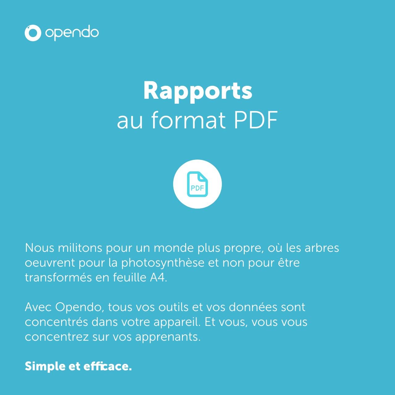 Opendo - Exploitez vos données dans des rapports PDF et partagez les !