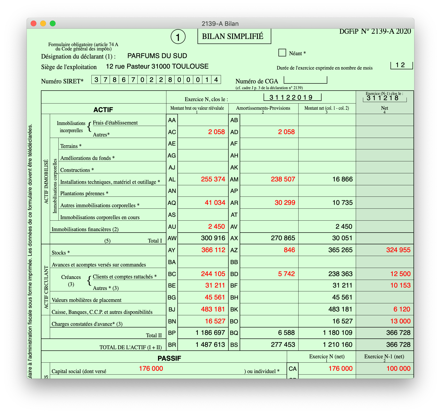 Cogilog Liasses - Agricole - Régime Simplifié