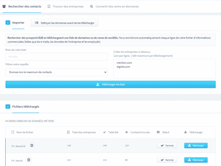 Logiciel génération prospects - Logiciel de génération clients-recherche contact avec liste de nom de domaine