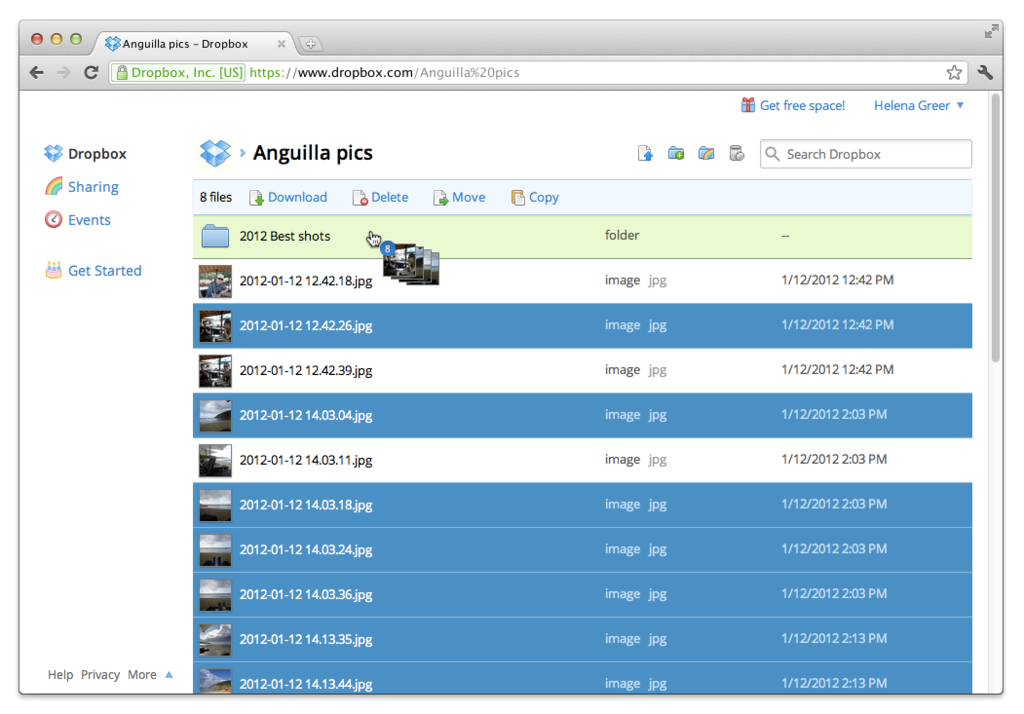 DropBox - DropBox: Adaptive Web Interface, Dokumentenbibliothek, Dokument Datumsaufdr