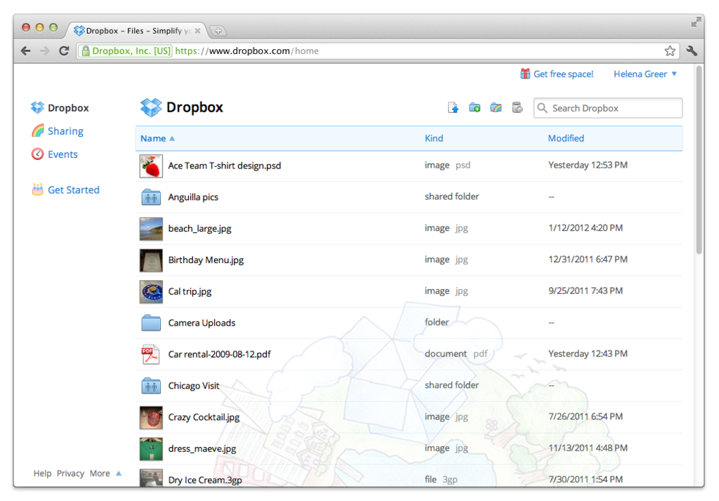 DropBox - DropBox: Sync documents, strict control of access to servers, daily backup