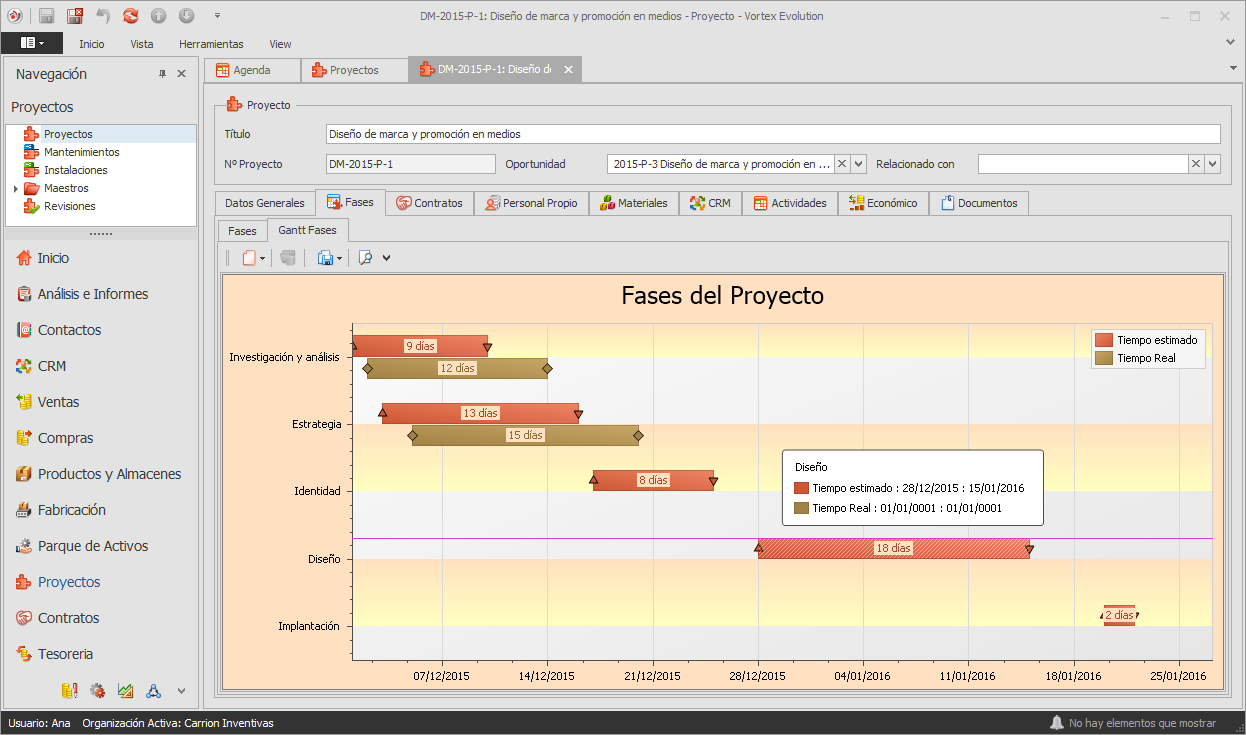 VortexERP - Gestiones proyectos, fases, tareas y control económico