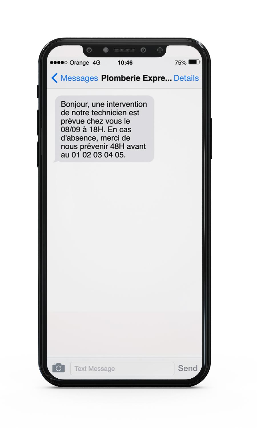 multi-planning - Option SMS d'alerte client