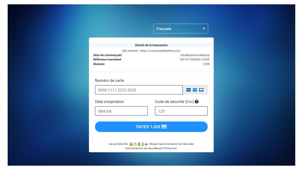 IPS Payment - Page de paiement