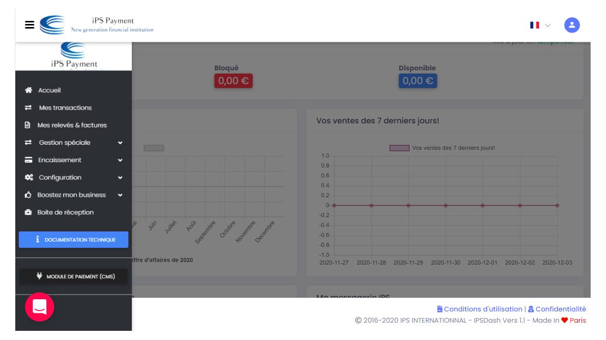 IPS Payment - Tableau de bord