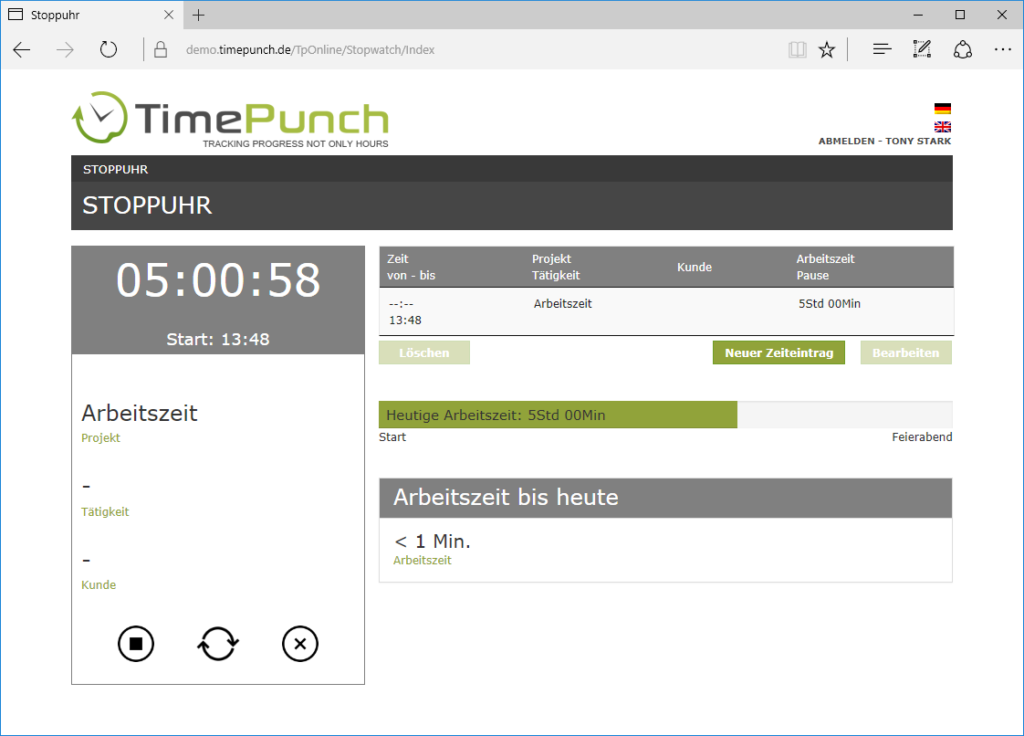 TimePunch - Bildschirmfoto 1