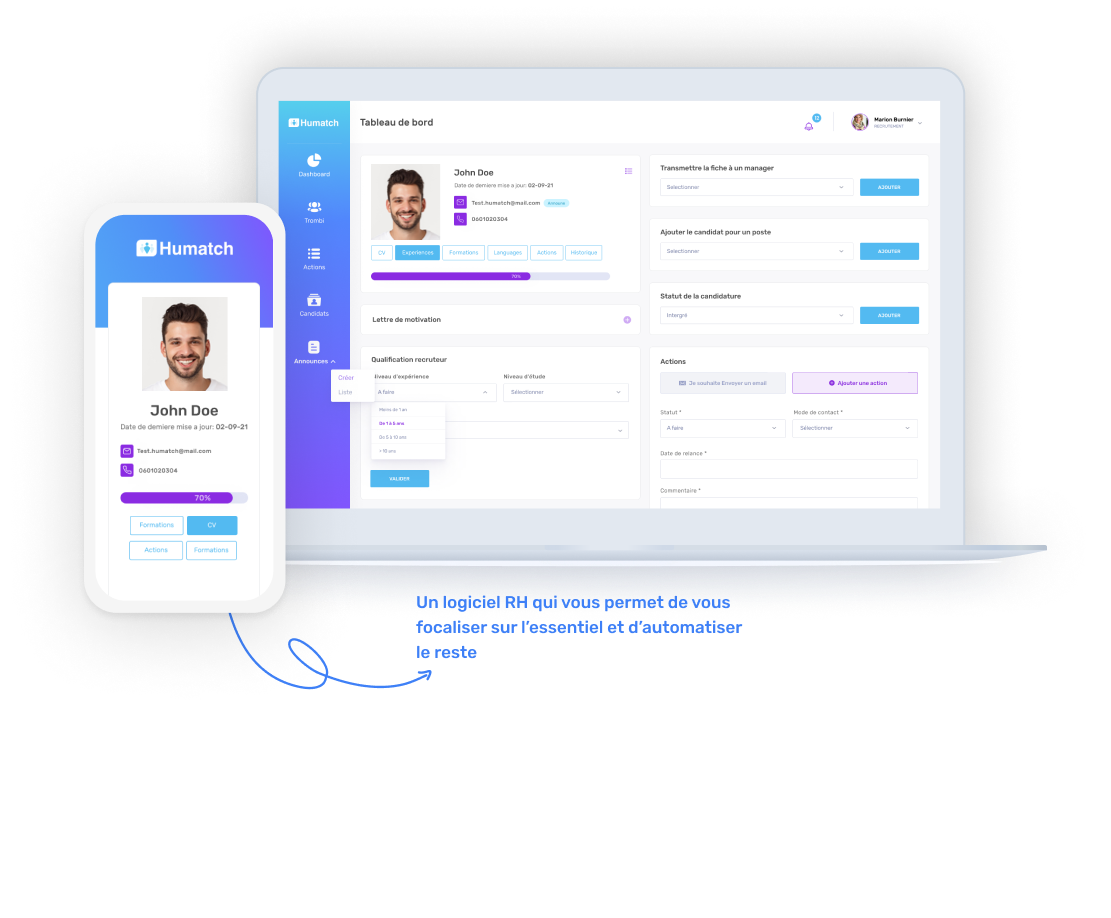 Humatch : Logiciel pour Recrutez, Intégrez et Gérez les compétences