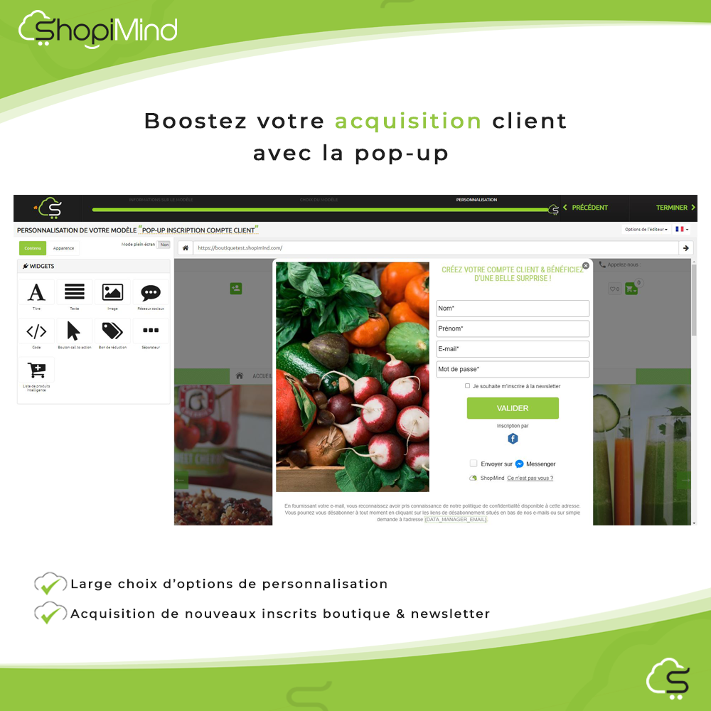 Shopimind - Boostez votre acquisition avec la pop-up