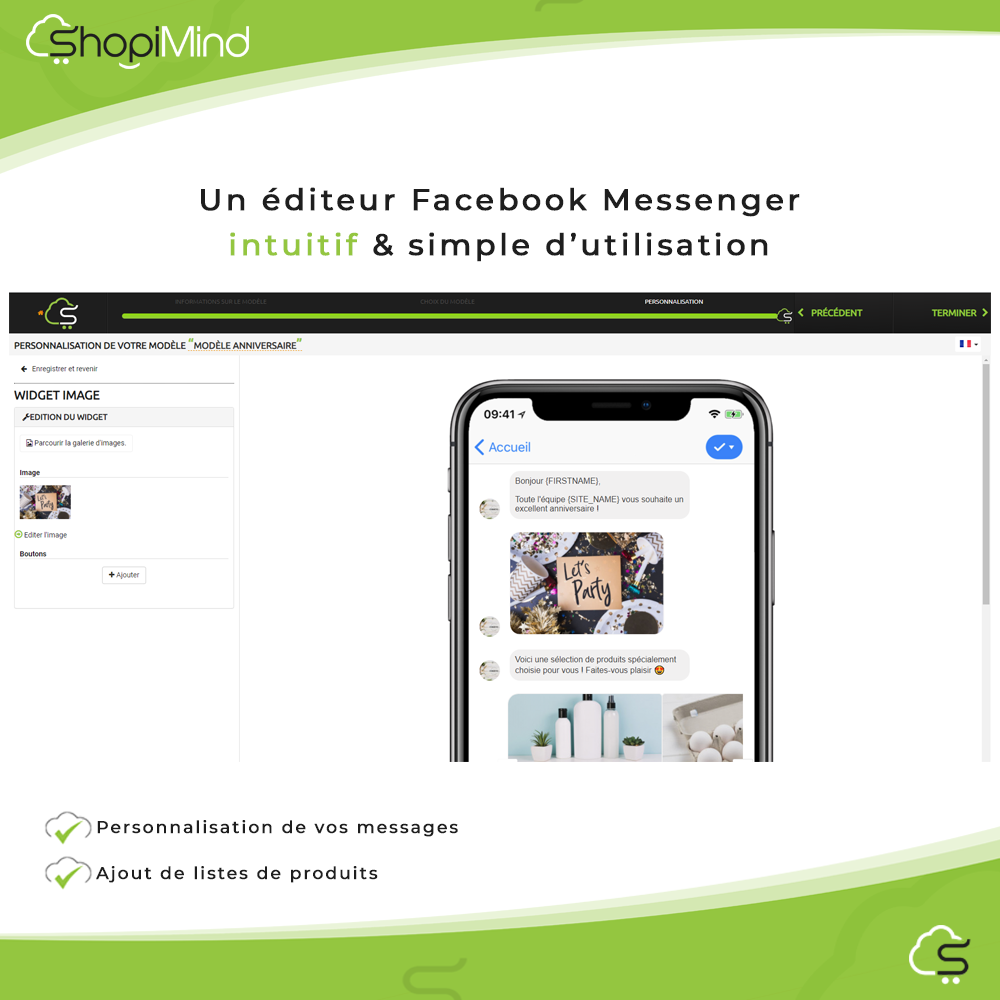 Shopimind - Facebook Messenger, intuitif et simple d'utilisation