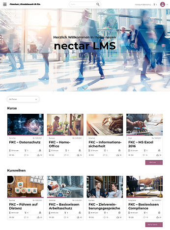 nectar LMS - Nectar page d'accueil exemple