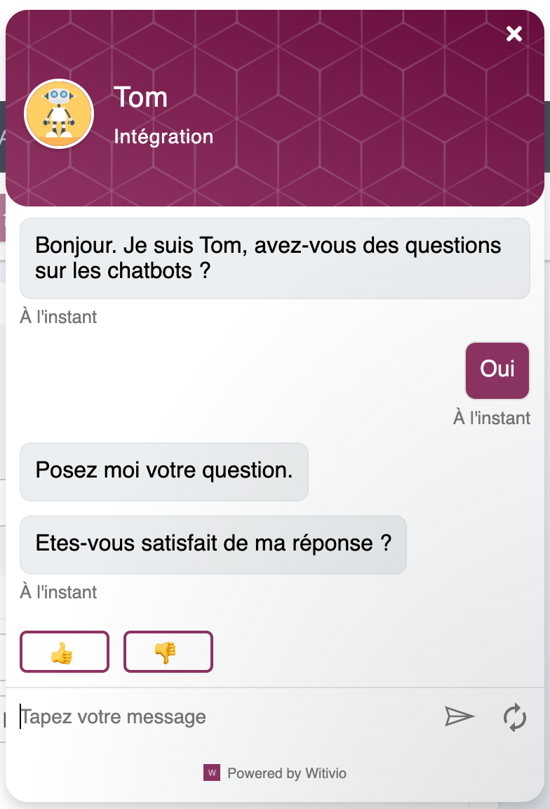 Virtual Agent Studio - Conversation avec un chatbot