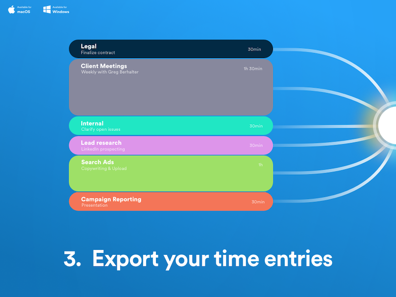 timeBro - 4. Export time entries