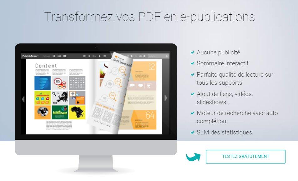 PublishPaper : Créer et publier tous types de supports PDF interactif