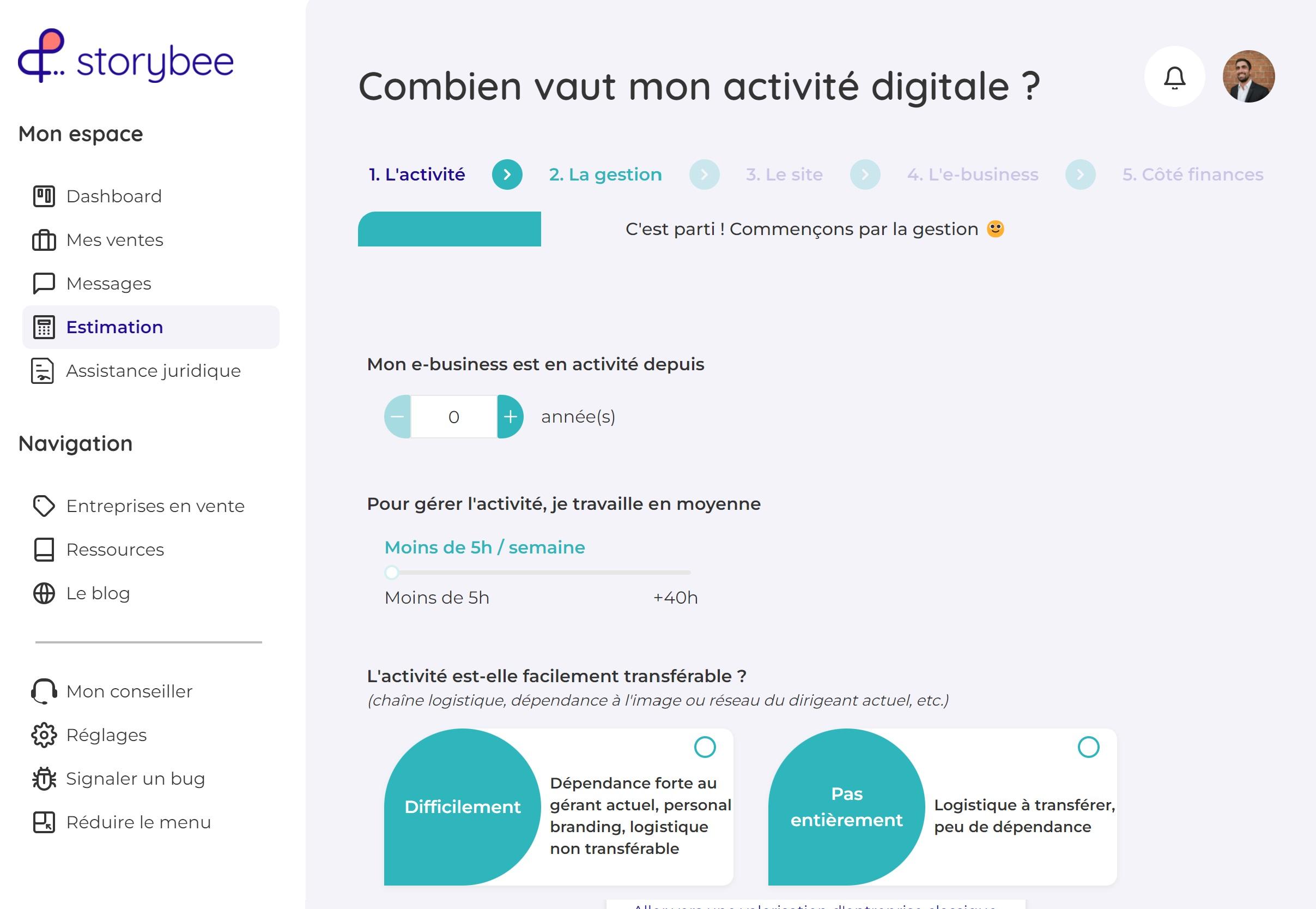 Storybee - Questionnaire de valorisation