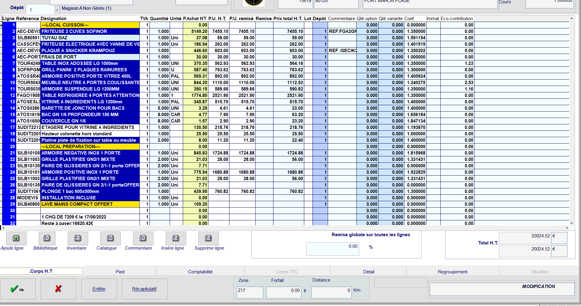 Gesatel - Exemple de document de ventes