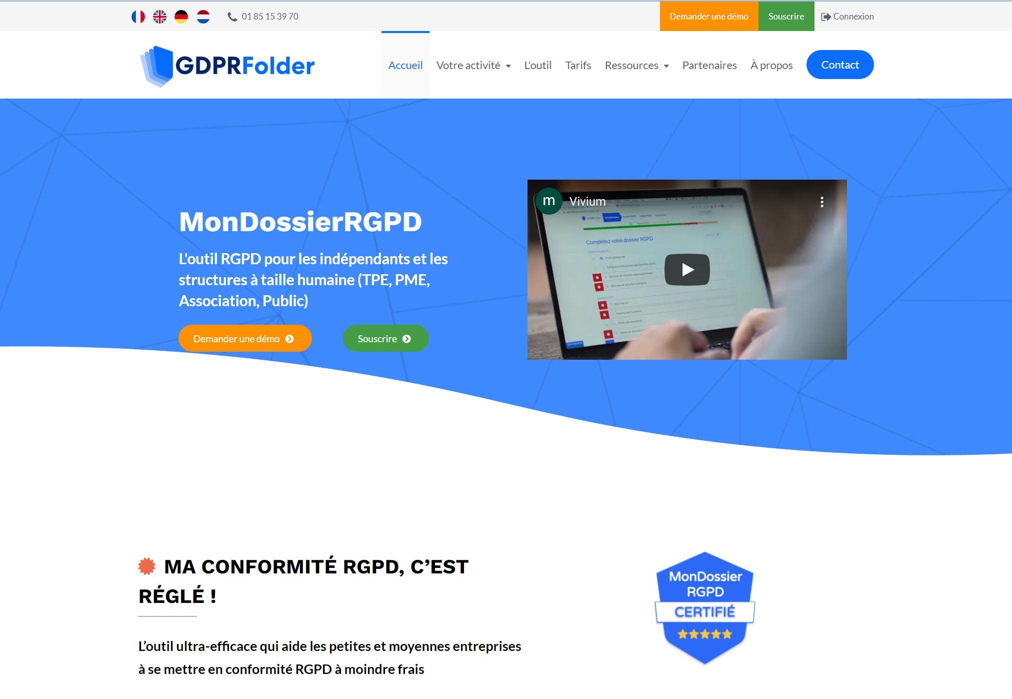 GDPR Folder - Page d'accueil de notre nouveau site