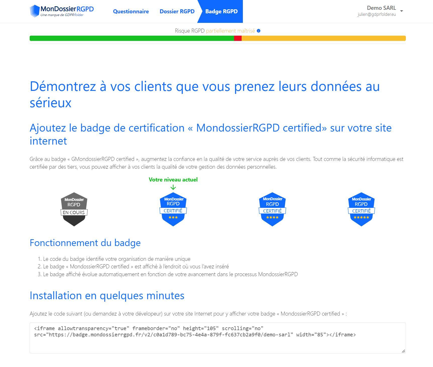 GDPR Folder - Badge de mise en conformité