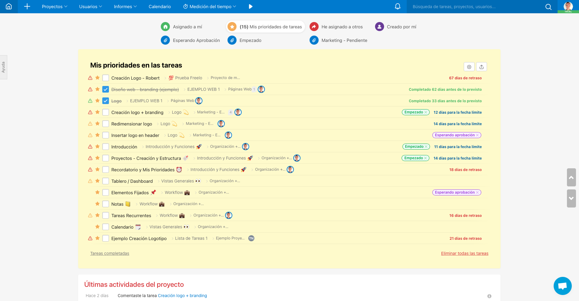 Freelo.io - Mis Prioridades