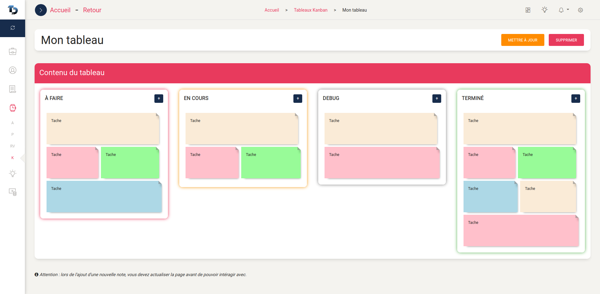 Hootis - Tableau Kanban