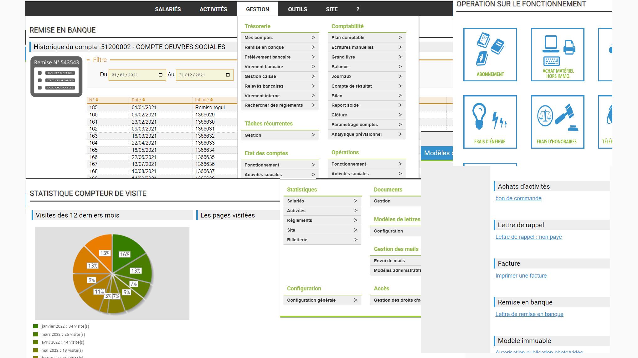 Pronis Loisirs - Outils statistiques et comptabilité générale