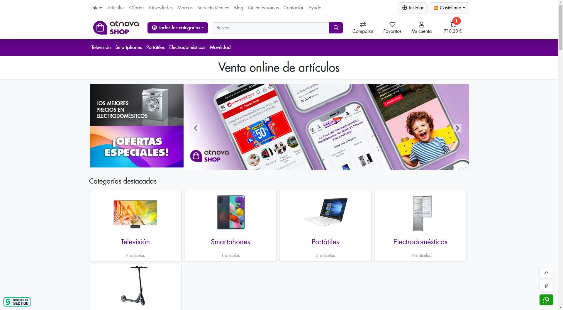 Atnova Shop eCommerce - Captura de pantalla 3