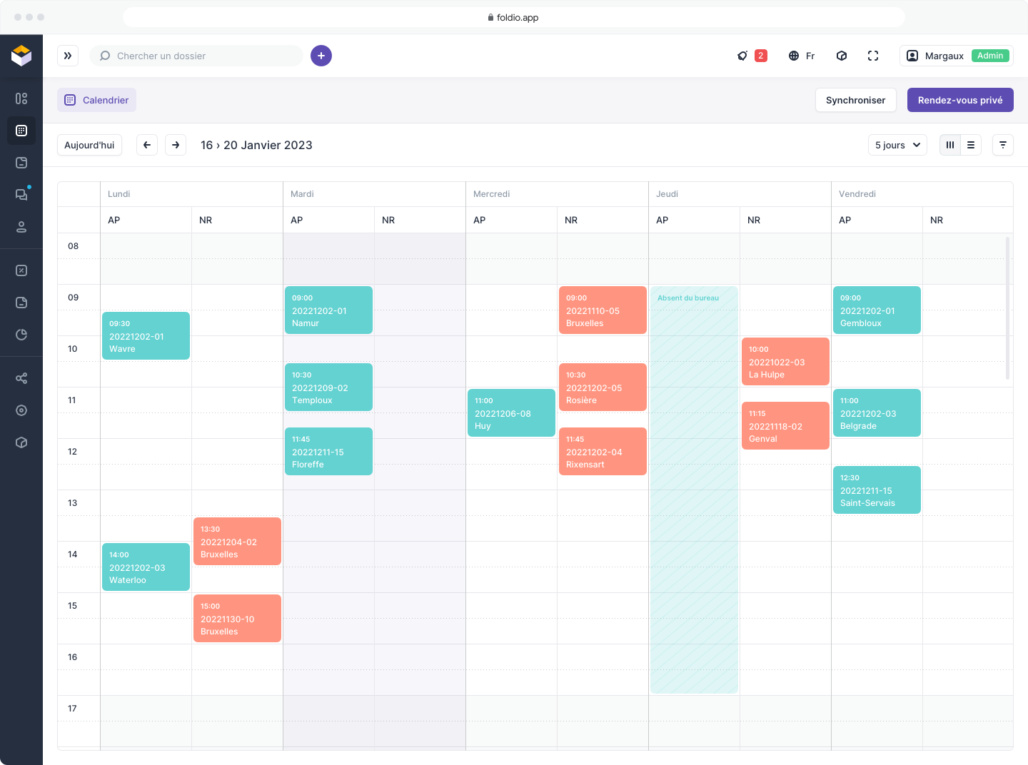 Foldio - Calendrier partagé