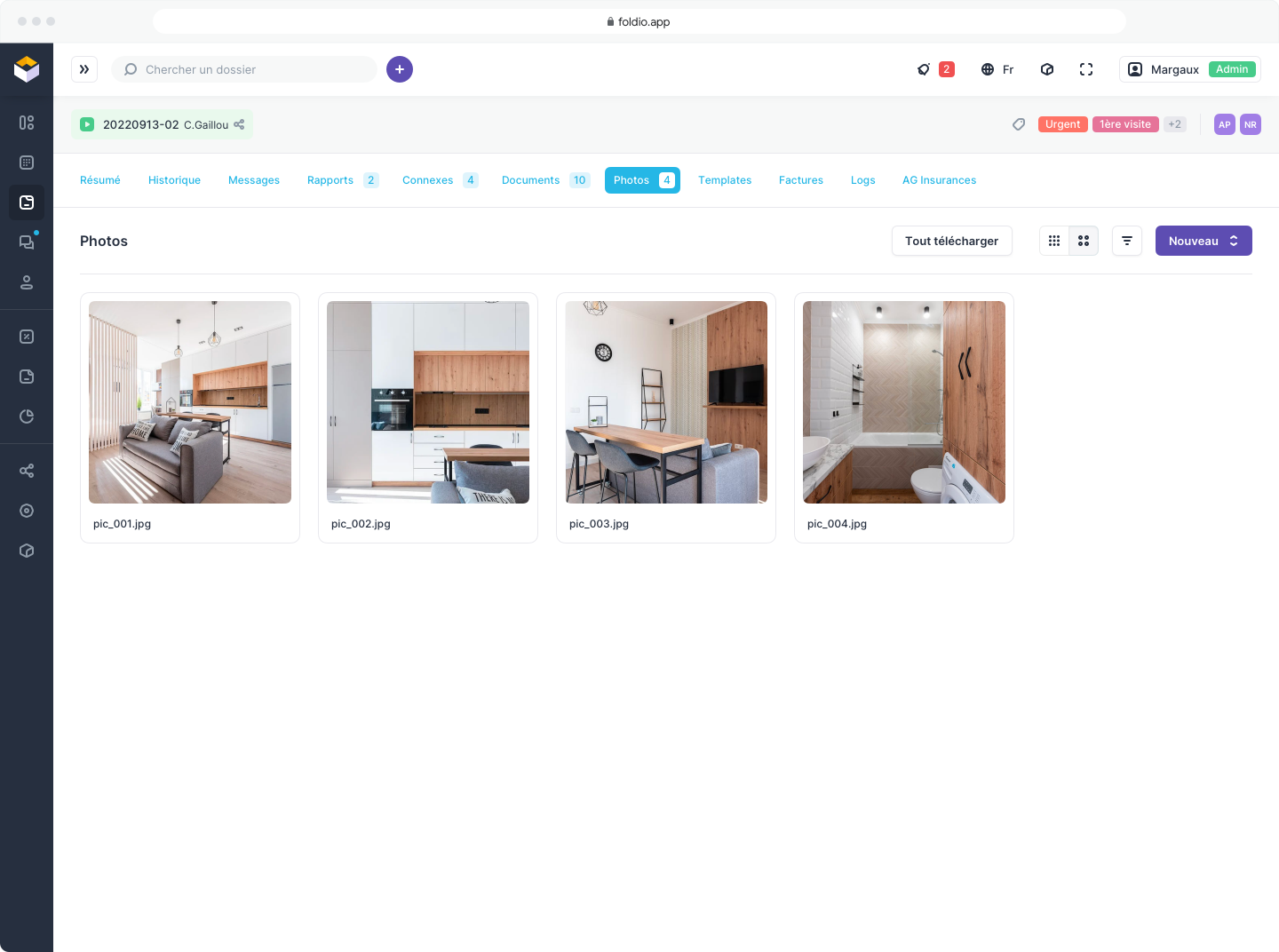 Foldio - Gestion des photos du dossier