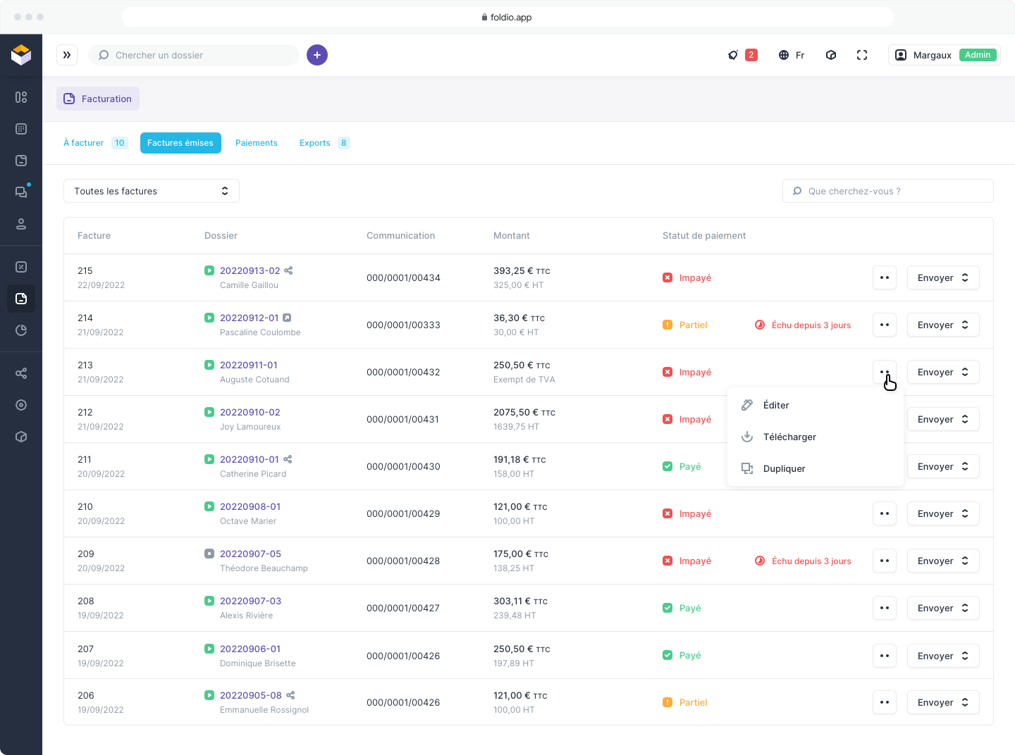 Foldio - Gestion de la facturation