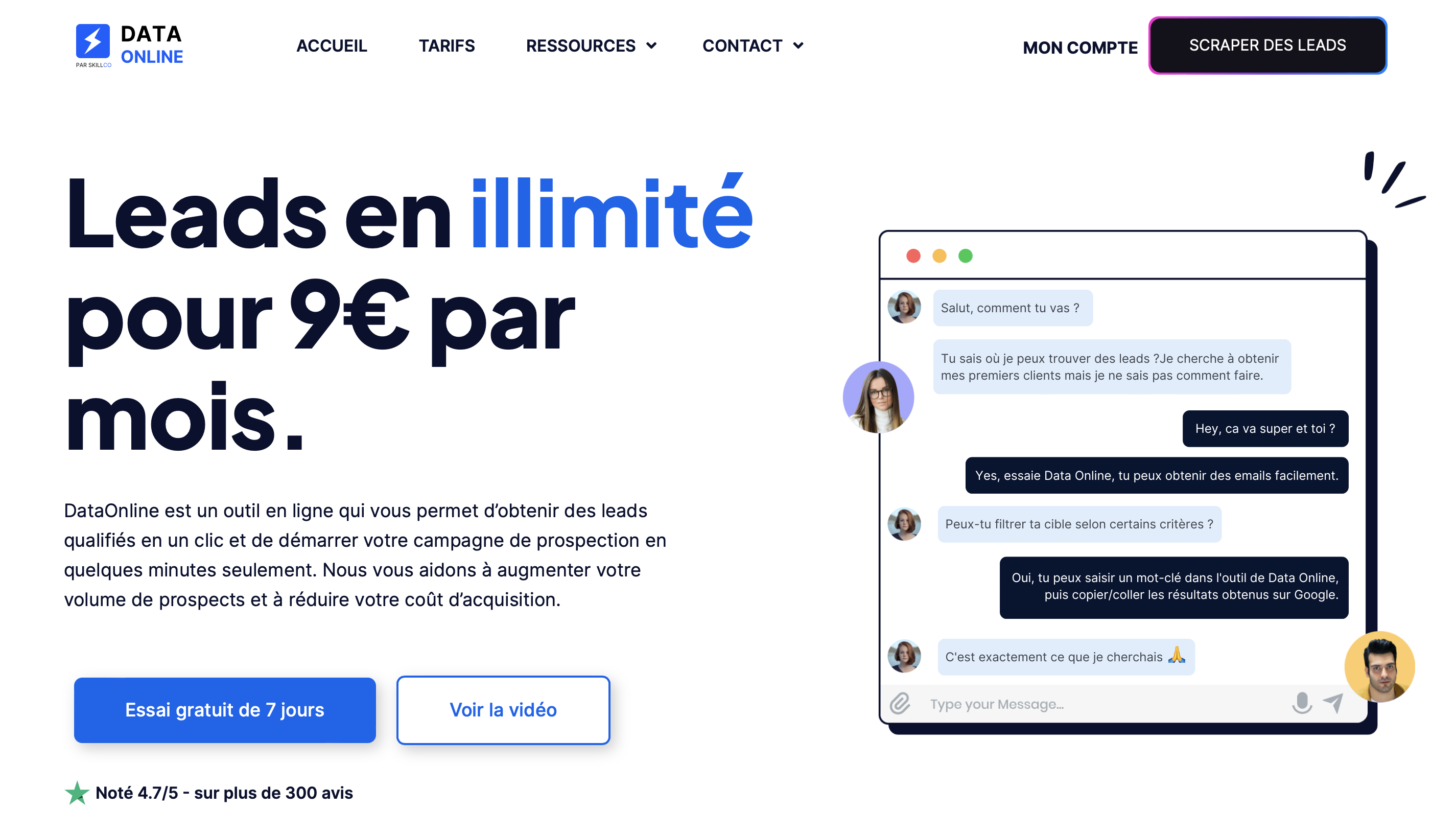 DataOnline : Obtenir des emails en illimité