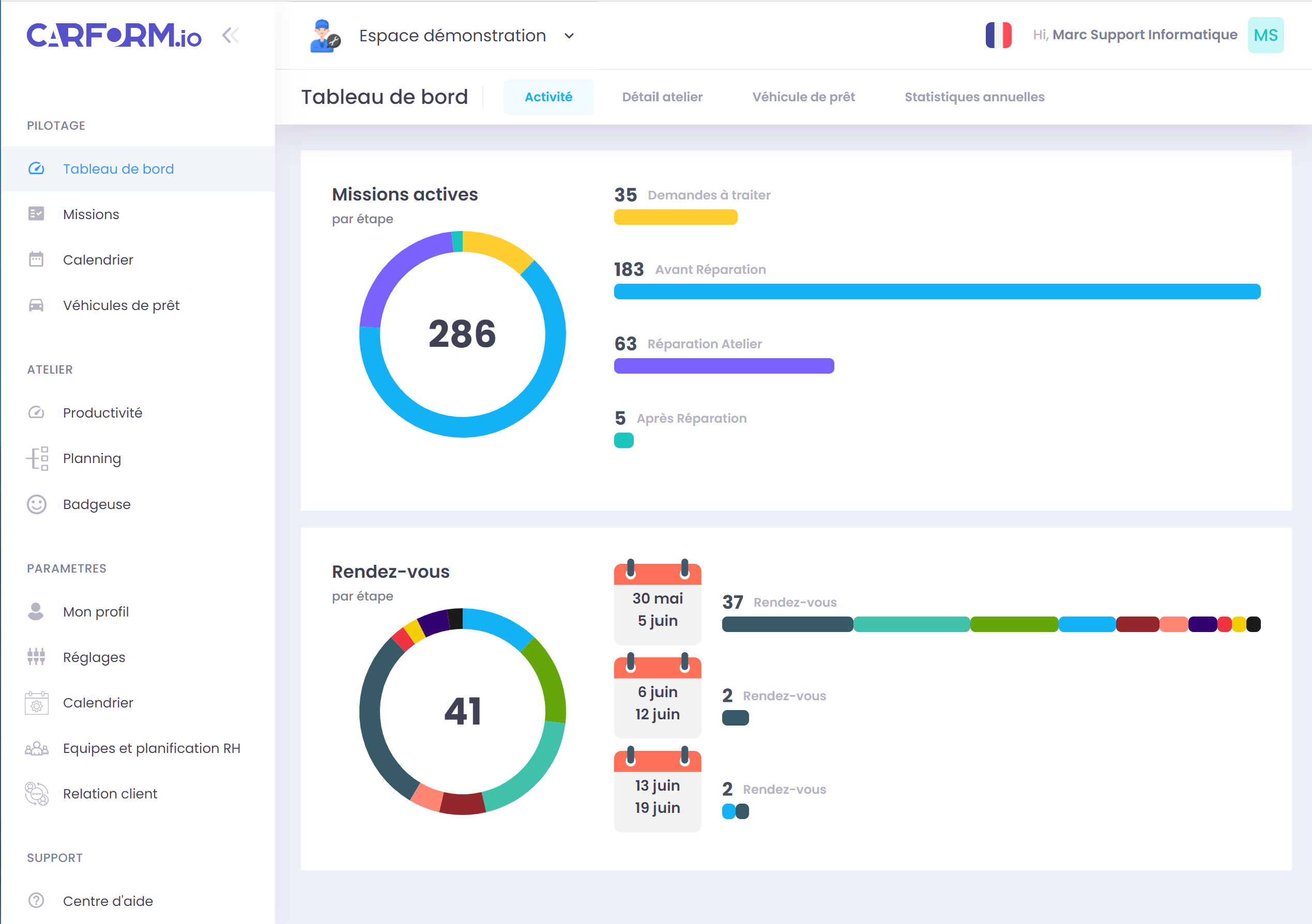 Carform - Une interface simple d'utilisation et ludique accompagnée de graphismes esthétiques