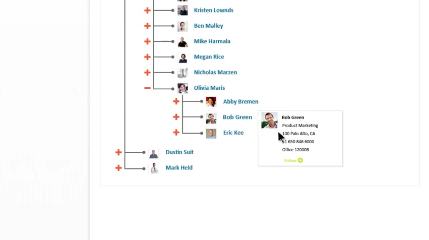 Tibbr - Hierarquia entre funcionários reproduzido em tibbr