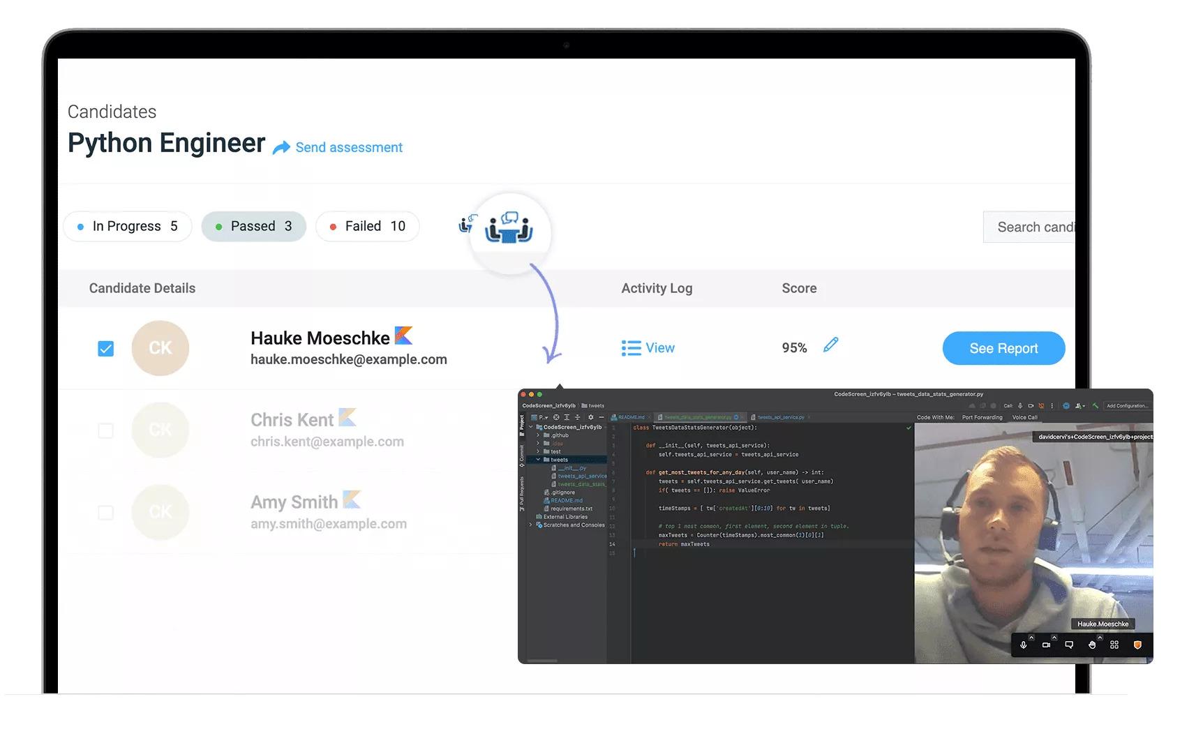 CodeScreen - Coding-Interviews mit Kontext: Coding-Interviews nur mit den vielversprechendsten KandidatInnen durchführen.