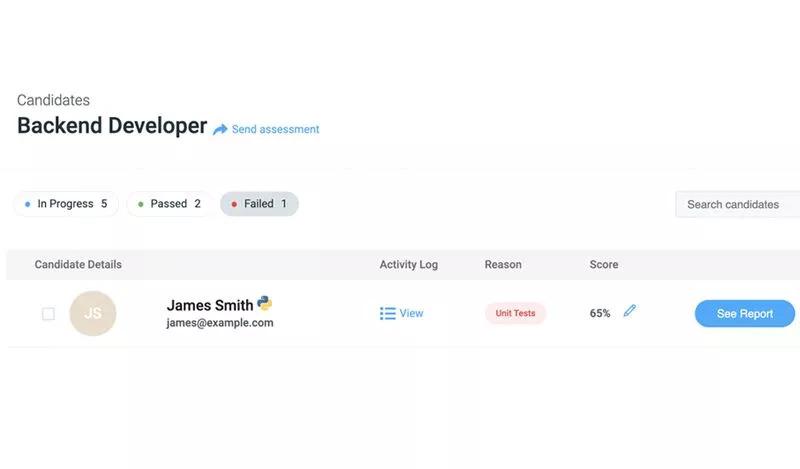 CodeScreen - KandidatInnen Übersicht: Schnell erkennen, welche KandidatInnen in die engere Auswahl genommen werden sollen.