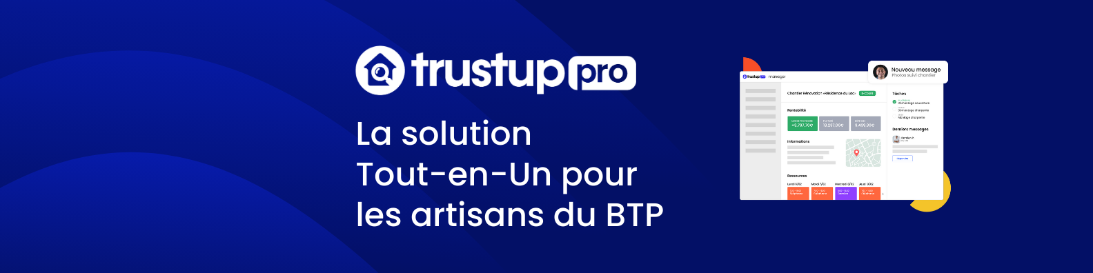 Avis TrustUp Pro : Logiciel n°1 pour les artisans du BTP - Appvizer